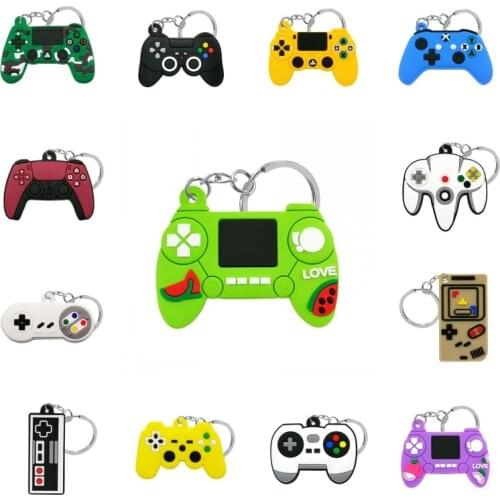 1PCS PVC hot sale key chain Super creative game machine keyring mini cute cartoon Gamepad Joystick car bag trinket souvenir gift