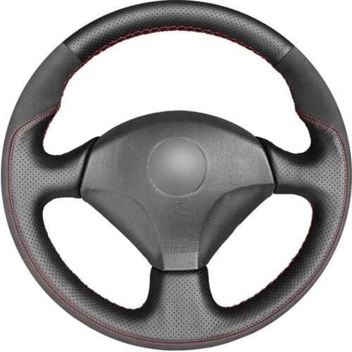Hand-stitched Black Genuine Leather Suede Car Steering Wheel Cover for Honda S2000 2000-2008 Civic Si 2002-2004 Acura RSX