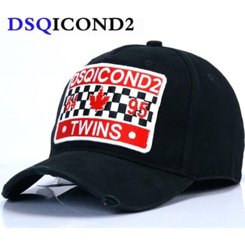 DSQICOND2 NEW Solid Baseball Cap Men Casquette Homme Bone Masculino Applique Cotton Gorras Women Black Snapback DSQ Hip Hop Caps