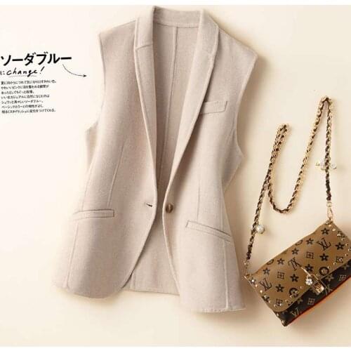 Autumn and winter new style handmade double-sided wool 100% wool vest short fashion all-match coat cashmere vest Cardigan