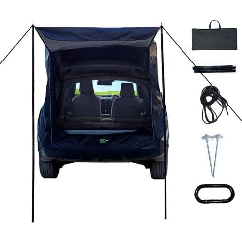Car Trunk Tent Outdoor Self-drive Tour Car Tail Extension Tent Sunshade Rainproof BBQ Camping Rear Awning Tent For SUV Hatchback