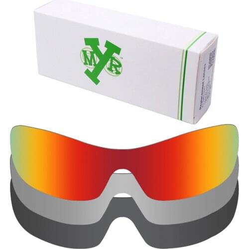 3 Pieces Mryok Anti-Scratch POLARIZED Replacement Lenses for-Oakley Antix Sunglasses Stealth Black & Fire Red & Silver Titanium