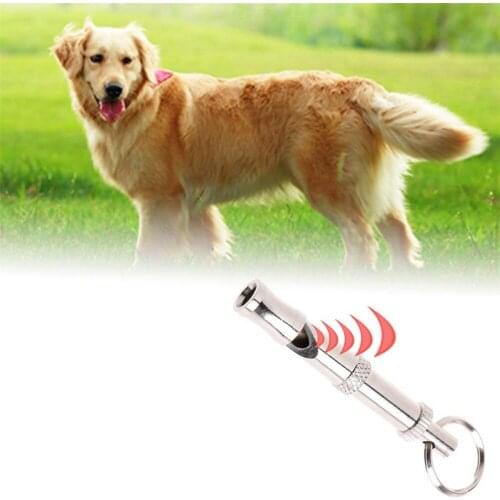 Pet Dog Whistle Portable Keychain Two-tone Ultrasonic Flute Stop Barking Sound Repeller Dog Training Whistle accessories