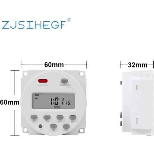 CN101A 220V 230V 240V Digital LCD Power Timer 7 Days Weekly Programmable Time Relay Programmer Built-in Rechargeable Battery