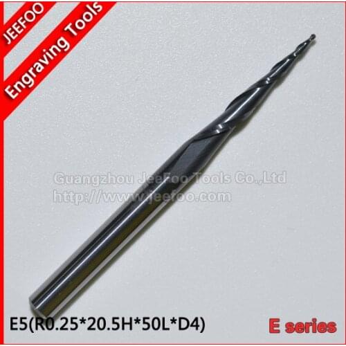 R0.25*20.5H*D4*50L*2F Tapered Ball Nose End Mills / taper and cone endmills E Series