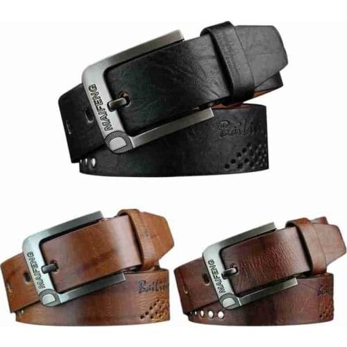 110cm Retro Mens Leather Belt Casual Square Pin Buckle Waist Belts For Men Clothing Accessories Fashion Pu Leather Belt