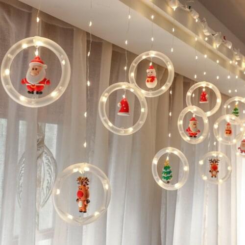 New Year 2022 Christmas Round String Lights Christmas Decoration for Home Xmas DIY Gifts Navidad 2021 Decor Ornaments USB Power
