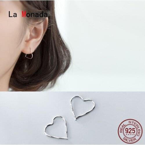 La Monada Big Heart Hoop Earrings For Women Silver 925 Fine Women Earrings Jewelry Minimalist Hoop Earrings 925 Sterling Silver
