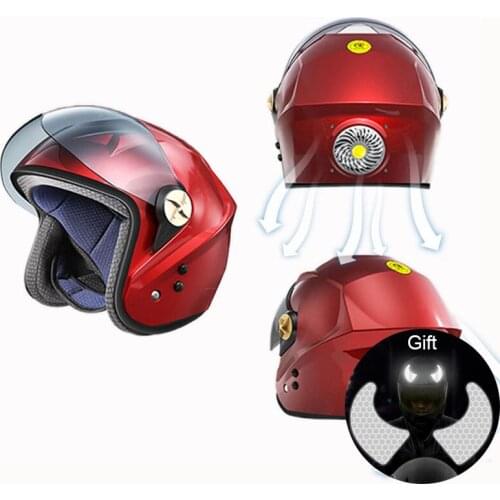 Motorcycle Air Conditioning Helmets Fan Cool 3/4 Solar Rechargeable Bluetooth Headset Casco Motorbike Riding Deodorant Helmet