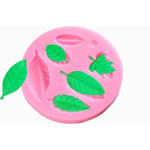6 Cavity Leaf Shape Fondant Silicone Mold Non-stick Baking Chocolate Candy Mold Pastry Cake Decorating Tools Kitchen Accessories