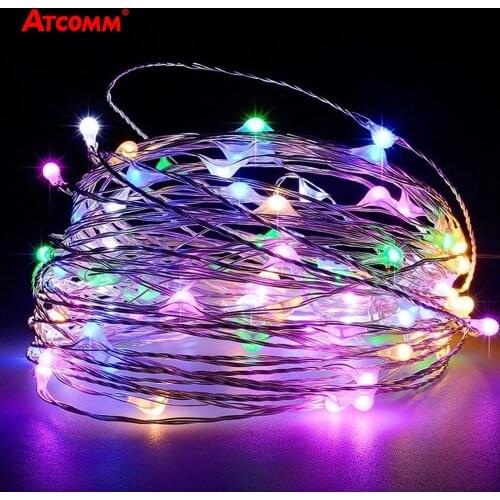 200 LEDs 20M Solar Copper String RGB LED Christmas String Lights IP65 Rope Diode Garland Outdoor Garden Xmas Wedding Party Decor