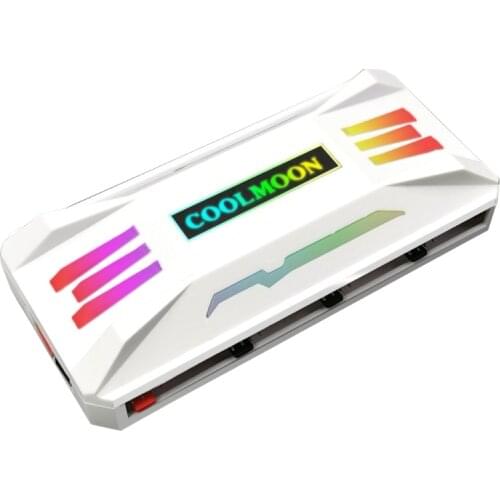 H7JF COOLMOON ARGB Fan Intelligent Controller PC Cooling Chassis Silent Fan Hub for Connecting/Sync to Motherboard Set