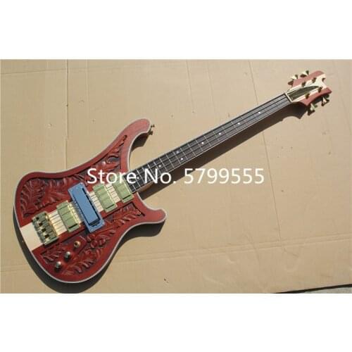 Factory custom Rickenback bass 4 strings Neck through body 4strings electric bass carve top musical instument shop