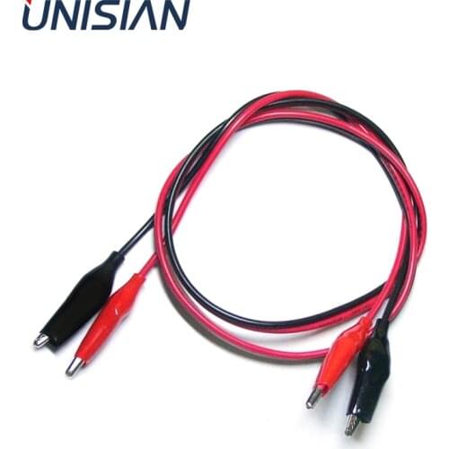 UNISIAN Alligator Clips Test Line Double-ended Crocodile Clips Test Jumper Red Black Electrical Wire Clip 1m