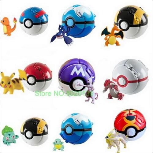 1 Pcs Pokeball Tiny Figures Inside Action Figures Toys Ball Pokemon Toys Eevee Vulpix Fennekin Cubone Model Childrens Gift