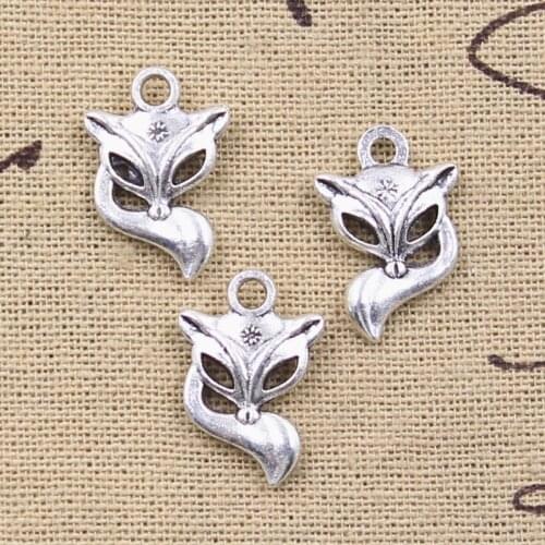 10pcs Charms Lovely Fox 20x14mm Antique Silver Color Pendants Making DIY Handmade Tibetan Finding Jewelry