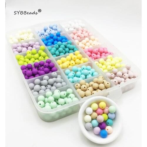 100pcs/lot Silicone Beads Baby Teether 12mm Baby Teething Beads For Pacifier Chain Silicone Teether BPA Free