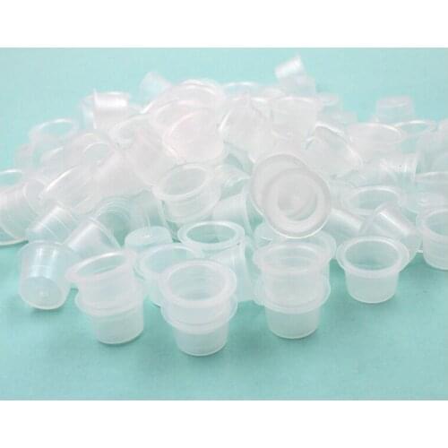 100 PCS/Pack 12 mm Medium Size EZ Disposable Plastic Ink Cap Cups for Tattoo & Permanent Makeup Ink Pigment