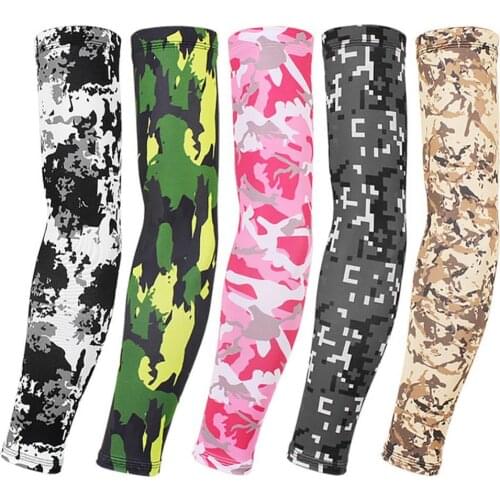 2 pairs of camouflage ice silk sunscreen sleeves for men and women outdoor sports cycling UV protection arm sleeves