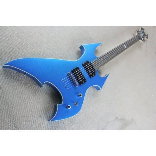 2019 New + Factory + Blue B.C.Rich string through body electric guitar Bull head inlay open pickup B C Rich guitar Free Shipping