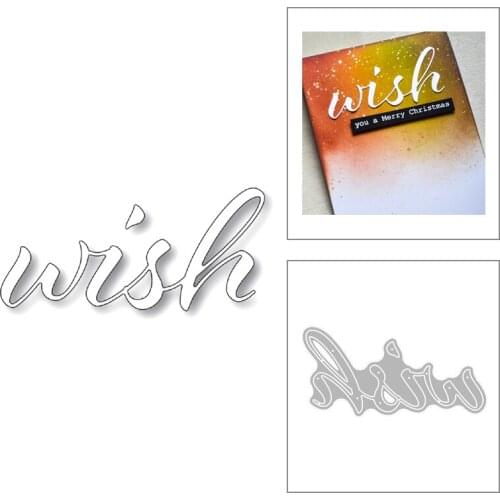 2020 New English Letter Sentiment Words Wish Alphabet Metal Cutting Dies For Scrapbooking Greeting Card Paper Making No Stamps