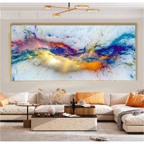 5D DIY Diamond Embroidery Abstract Art, Colorful Clouds Full Kits Needlework Diamond Painting Cross Stitch Decor For Home