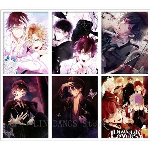 5D DIY Full Drill Diamond Painting DIABOLIK LOVERS Anime Diamond Mosaic Cartoon Boy Embroidery Cross Stitch Art Home Decor Gift