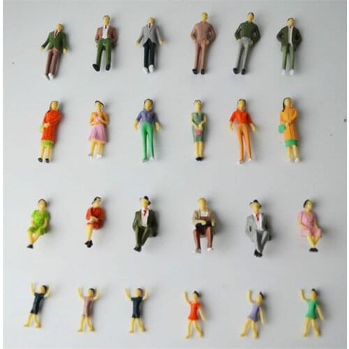 Architectural scale model train layout 100pcs scale 1:100 street passengers painted figures for landscape models making
