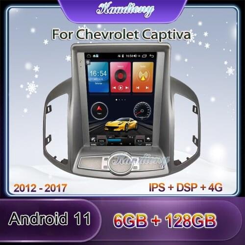 Kaudiony 10.4" Tesla Style Android 10.0 Car Radio For Chevrolet Captiva Car Multimedia Player Auto GPS Navigation 4G 2012-2017