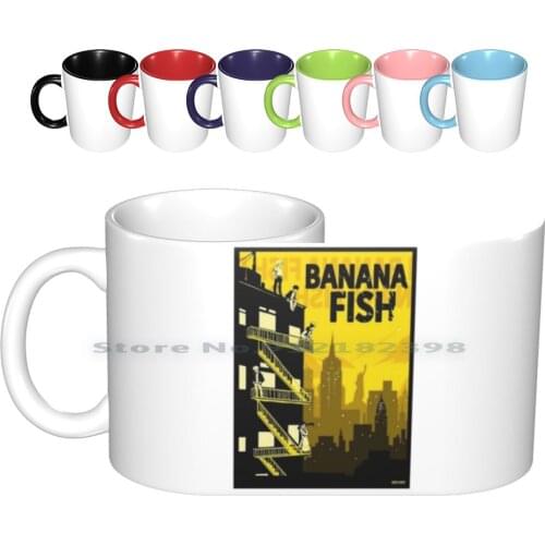 Banana Fish Yellow Cover Ceramic Mugs Coffee Cups Milk Tea Mug Banana Fish Kiss Yaoi Ash Eiji Ash Eiji Banana Fish Ash Banana