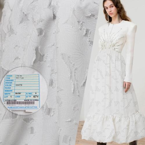 White wacberry Korean White Hole Jacquard Weave Fabrics Materials Spring Women Dress Sewing Cloth Tailor Textile Freeshipping