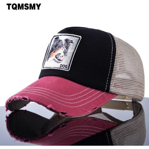 TQMSMY Embroidery dog pattern Baseball Cap men Mesh hat casual Brand Snapback Caps Unisex Hip Hop bone sun hats women casquette