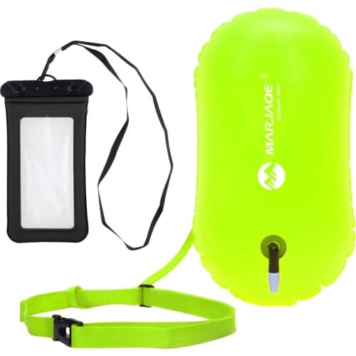 Safety Open Swim Buoy Tow Float Inflated Buoyance& Dry Phone Case Swim Safety Float Flotation Device Water Buoy Air Bag