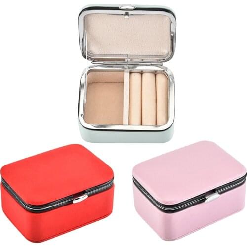 PU Leather Jewelry Storage Box Necklace Ring Trinket Jewelry Findings Case