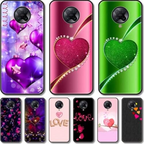 Colorful love Phone Case For xiaomi Poco M2 M3 C3 X3 F2 F3 Lite NFC Pro Anime Black Cover Silicone Back Pretty tpu