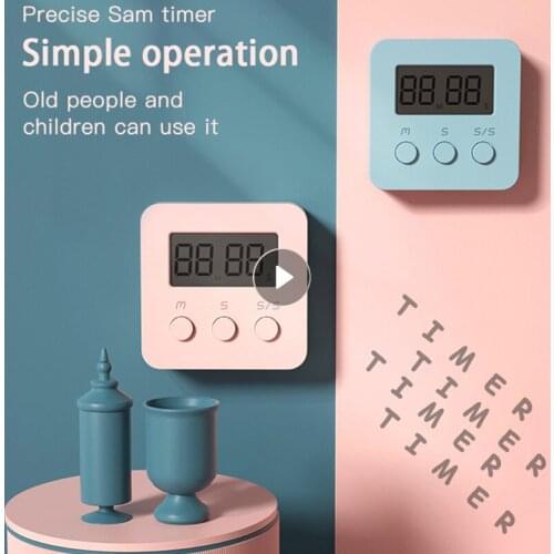 1PC LCD Digital Timer Reminder Countdown Stopwatch Alarm Kitchen Learning Time Manager Cooking Mini Cute Electronic Alarm Clock