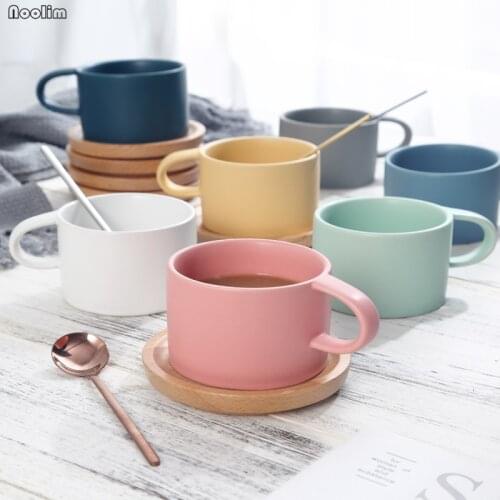European Luxury Coffee Cup Set Nordic Minimalist Ceramic Household Tea Cup with Spoon and Saucer Kitchen Drinkware Supplies