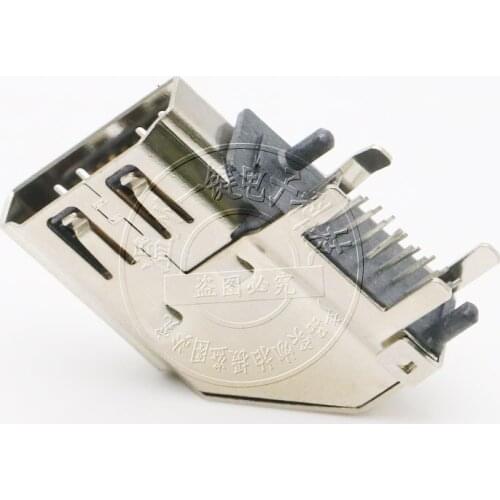 10pcs A-type female side socket HDMI Side vertical 19P Four feet 90 degrees DIP line HD socket