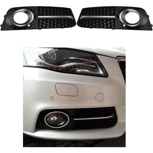Chrome or Black Ring Trim Fog Light Grille Cover For Audi A4 B8 2008-2011 Grill Pair 8KD 807 681 / 8KD 807 682