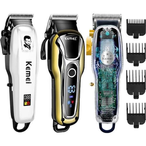 Kemei hair clipper cordless haircut mens beard razor hair trimmer electric Hair Clipper styling tool 5