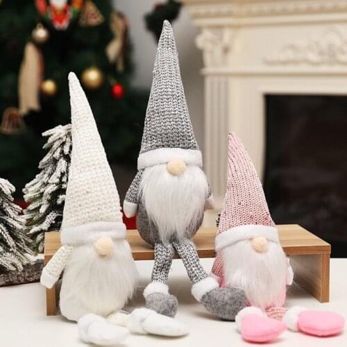 HOT Nordic Forest Gnome Doll Rudolph Merry Christmas Decoration for Home Ornament Xmas Tree Hanging Santa Claus New Year 2021