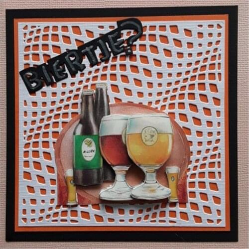 Metal Cutting Dies 3D Wave Square Frame Stencil Craft Antique Hollow Out Grid Embossing For DIY Scrapbooking Card Decoration