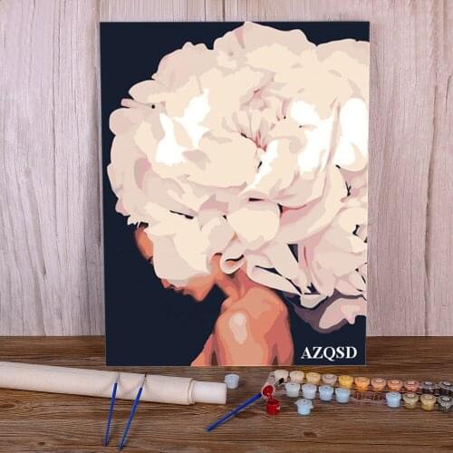 Abstract Beautiful Flower Women Modern Coloring By Numbers Painting Package Oil Paints 50*70 Boards By Numbers Art