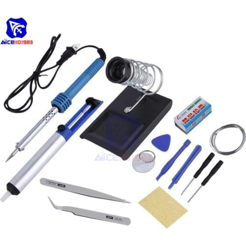 Diymore US Plug Electric Soldering Iron Tools Kit 14 in 1 110V 60W Electric Welder Welding Tools Kit Set for Computer Cellphone