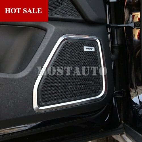 Interior Car Door Speaker Trim Cover For Porsche Macan 2014-2018 4pcs Silver/Blue/Red Car Accessories Interior Car Decor