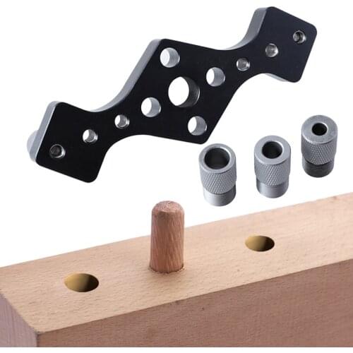 Dowel Jig 6 8 10mm Drill Bit Vertical Hole Punch Locator Aluminum Alloy Pocket Hole Jig for Furniture DIY Woodworking Tool
