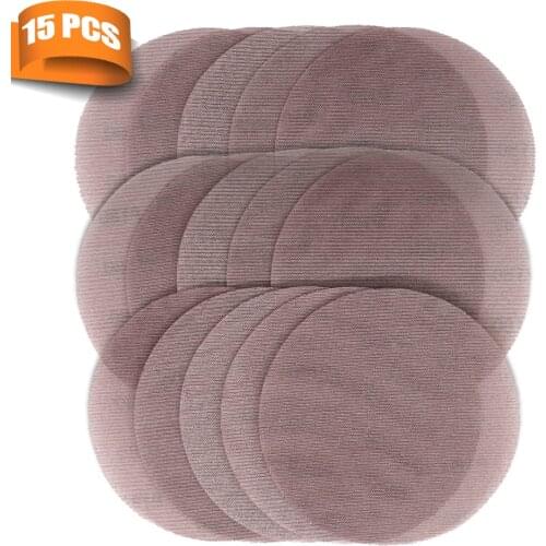 15 PCS 9 Inch 220mm Sandpaper Auto net Mesh Sanding Discs Dust Free Anti-blocking 80#100#120#150#180#240#320#400#600# Grits