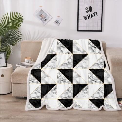 Marble Geometry Trangle 3D Print Throw Blankets Fleece Blanket For Bed Home Textile Luxury Winter Decor Gift Warm Fashion Spring