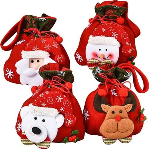 Christmas Tree Pendant Candy Pocket Snowman Elk Bear Doll Crafts Creative Home Decoration DIY Holiday Props 23*19CM
