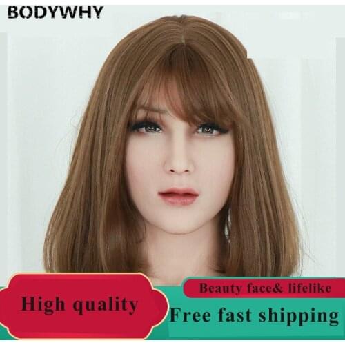 Silicone Mask Lifelike Realistic Silicone Crossdress Suit Fake Beauty Face Shemale Artificial Cosplay Breathable Latex Unisex